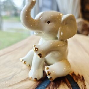 Lenox Ivory Elephant Figurine with Gold Details
